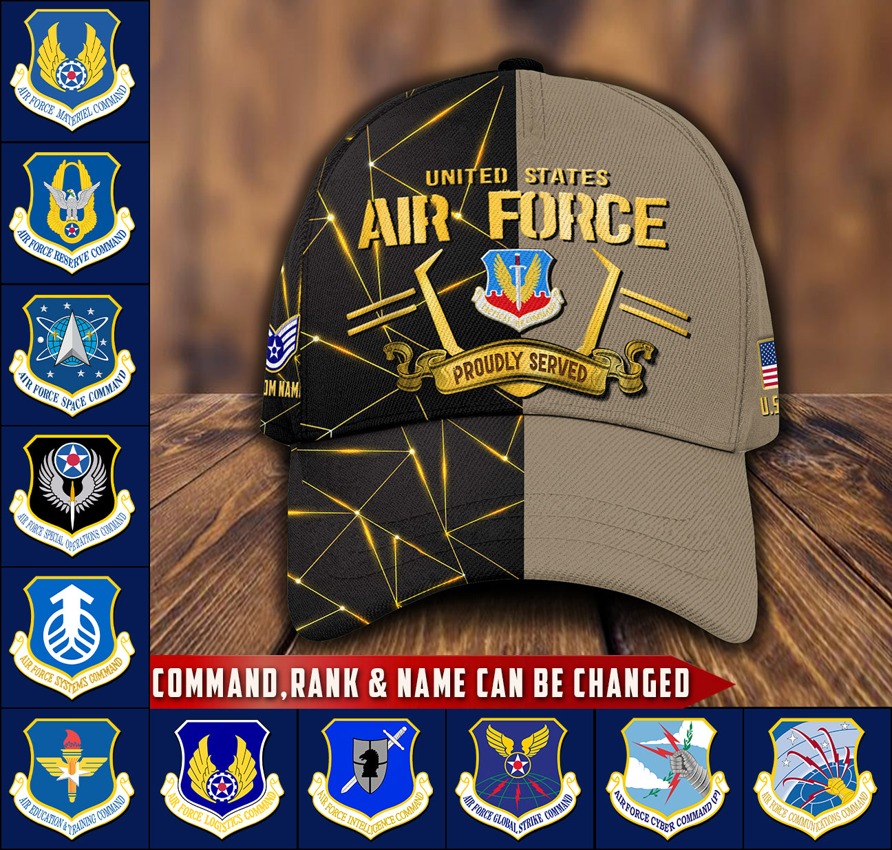 US Military – Air Force Command All Over Print Cap