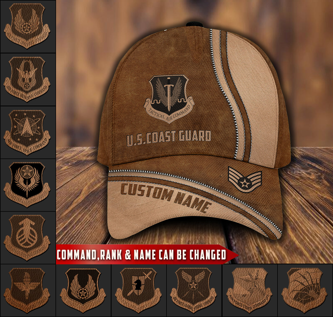 Casquette à imprimé intégral de l'armée américaine - Commandement de l'armée de l'air