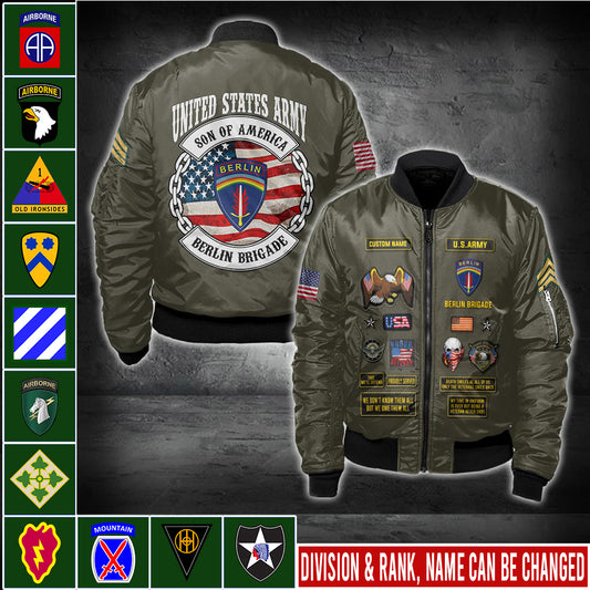 US Military – Army Division All Over Print Bomber Jacket