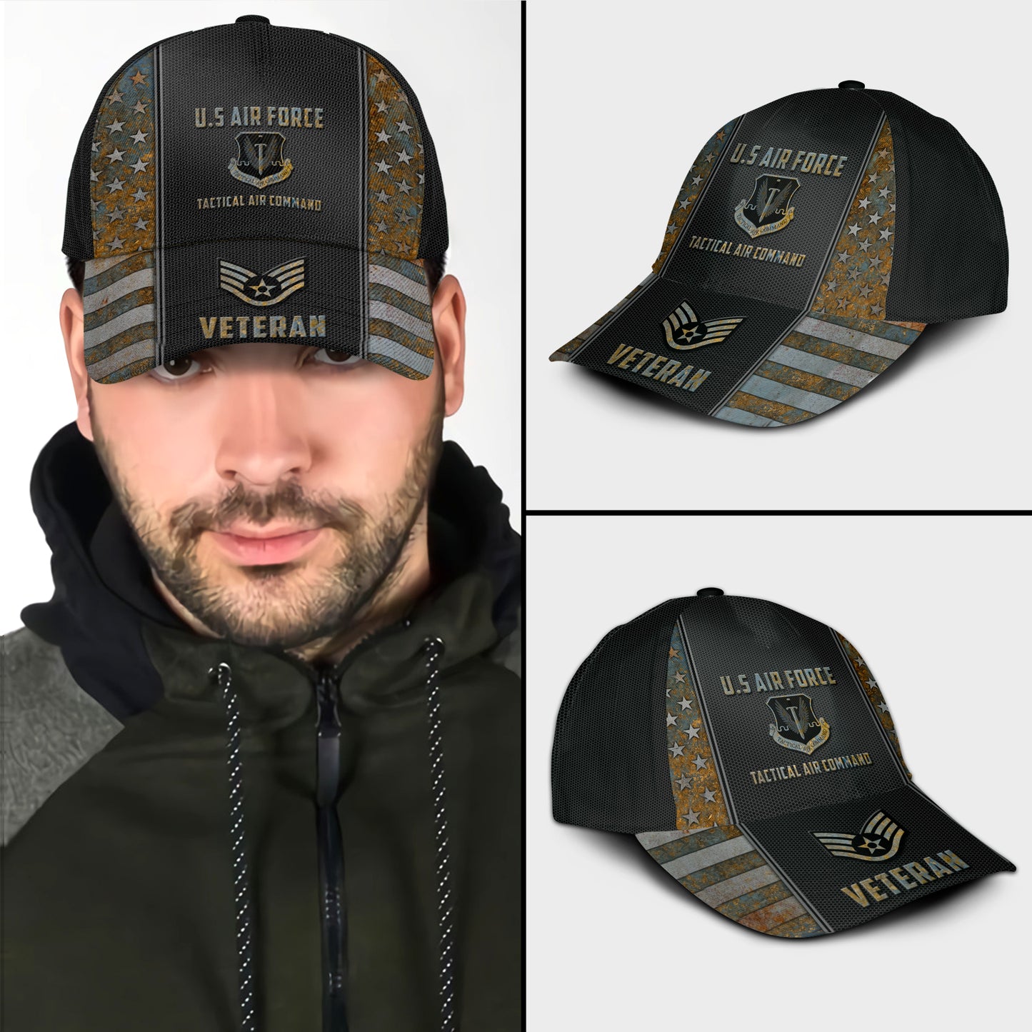 Casquette à imprimé intégral de l'armée américaine - Commandement de l'armée de l'air