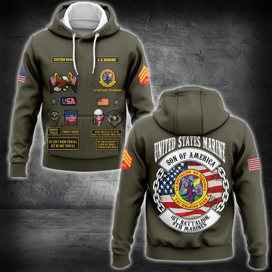 US Military – Marine Battalion All Over Print Hoodie