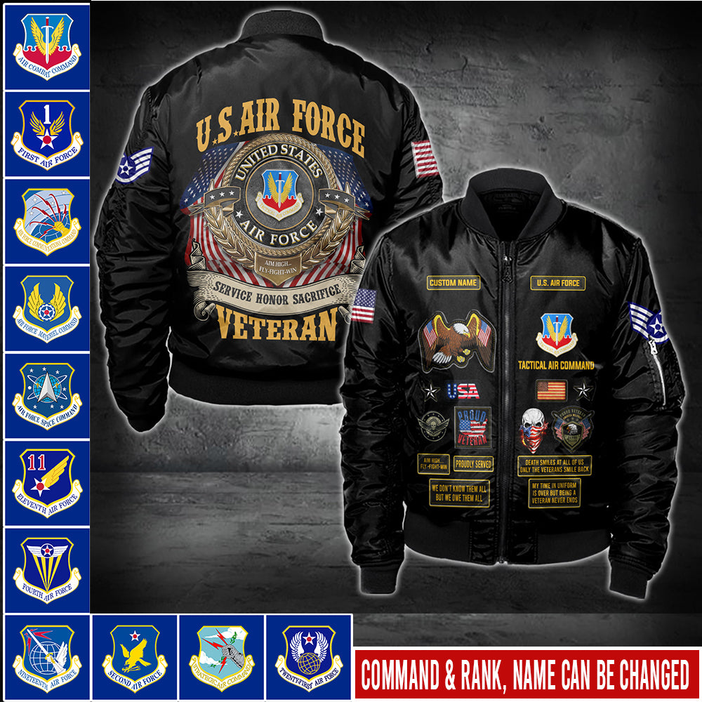 US Military – Air Force Badge All Over Print Bomber Jacket