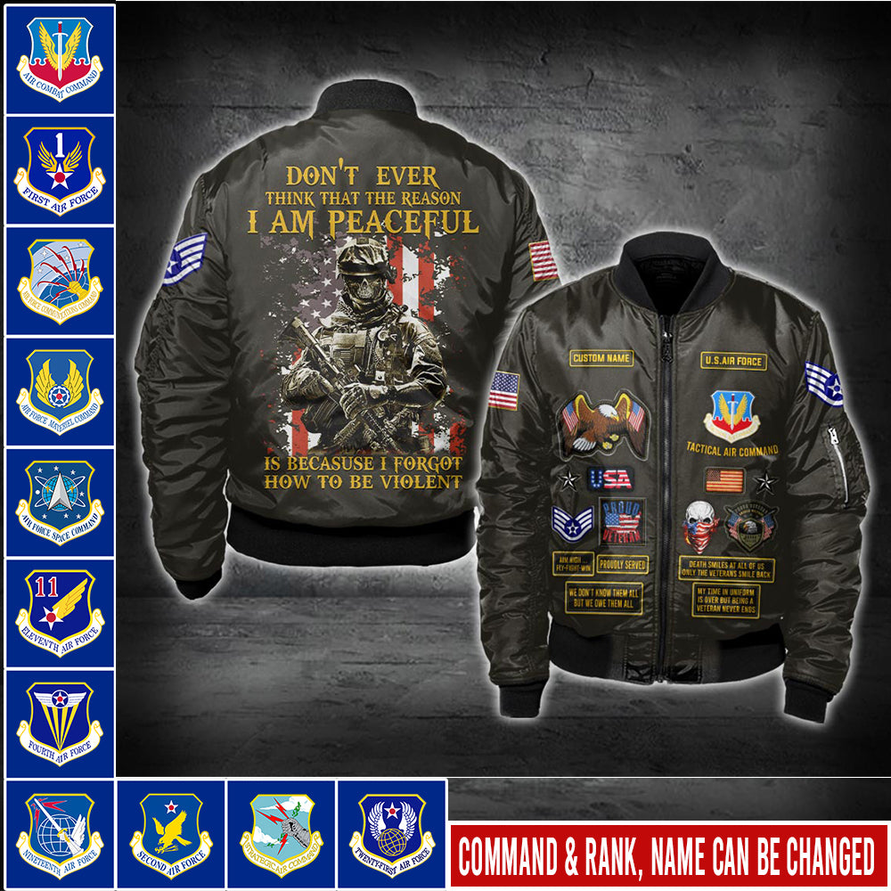 US Military – Air Force Badge All Over Print Bomber Jacket