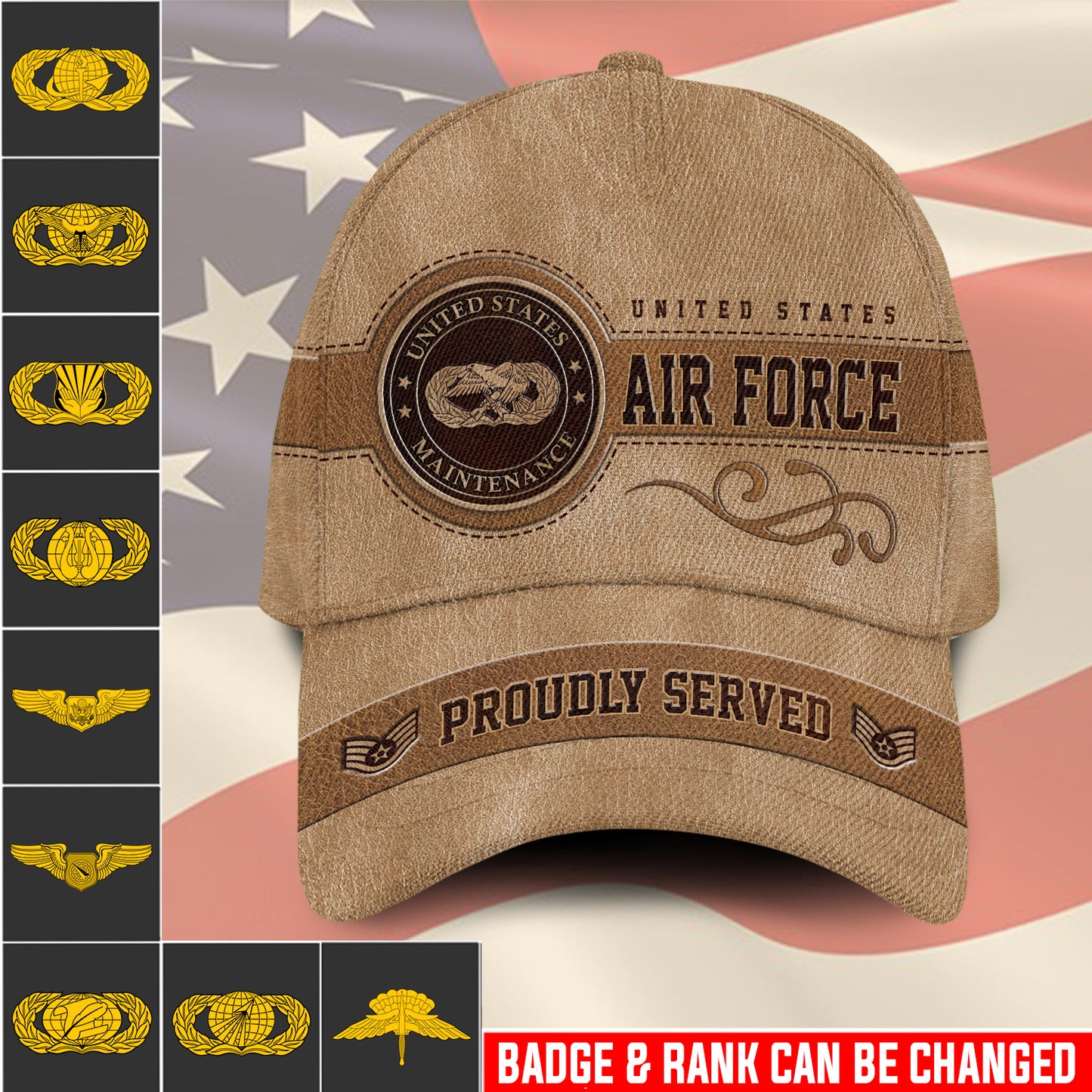 US Military – Air Force Badge All Over Print Cap