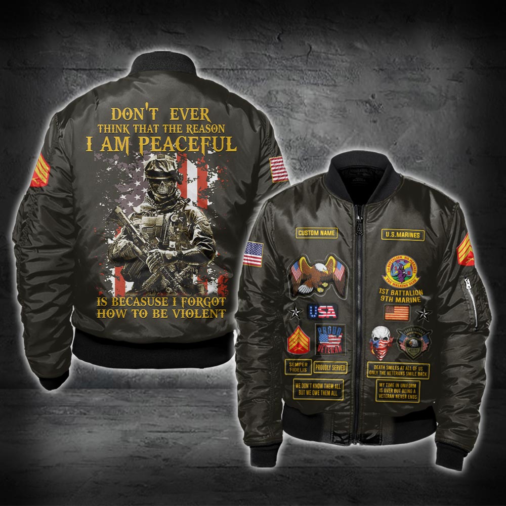 US Militär – Bomberjacke mit Allover-Print des Marinebataillons