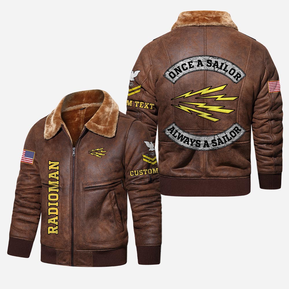 US Military - Navy Rating - Leather Jacket For Veterans