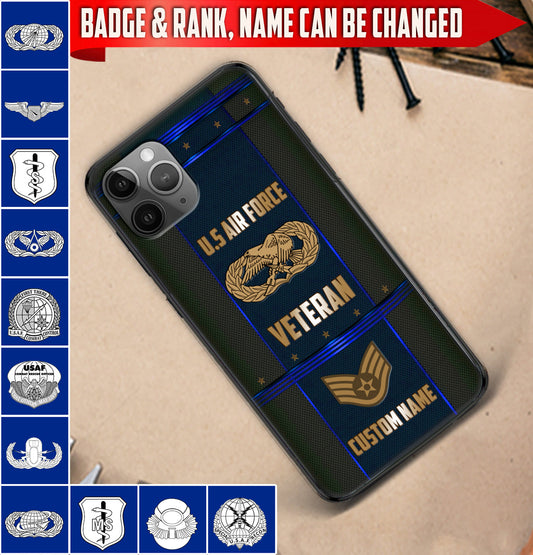 Personalized US Military - Air Force Badge Phone Case Printed