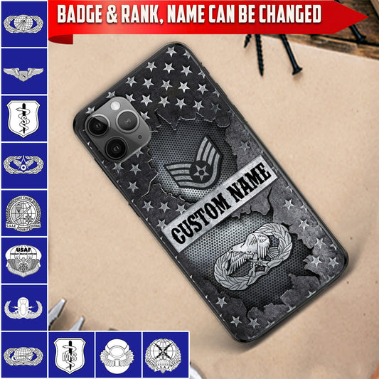 Personalized US Military - Air Force Badge Phone Case Printed