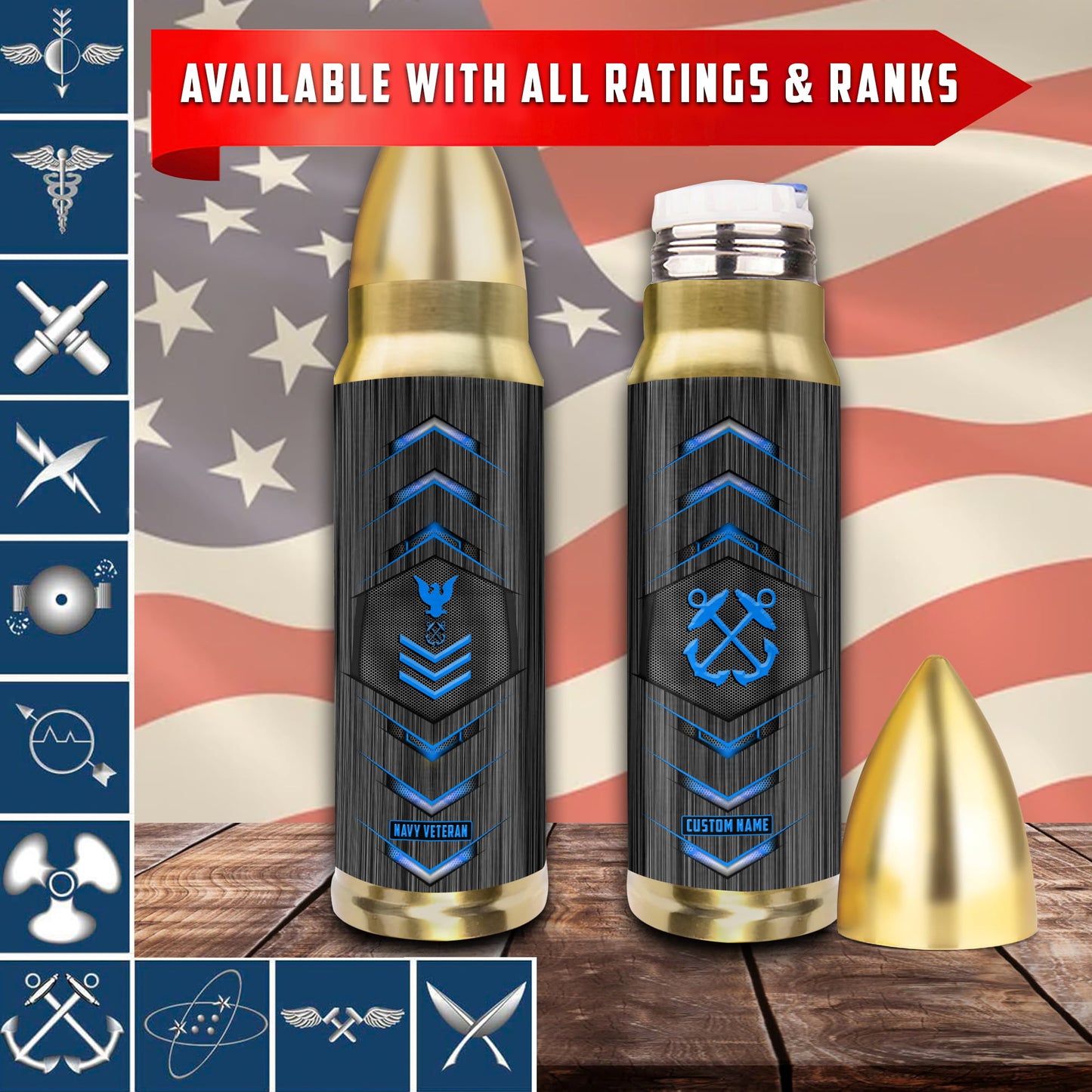 US Military – Navy Rating – Bullet Tumbler