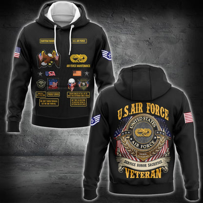 US Military – Air Force Badge All Over Print Hoodie