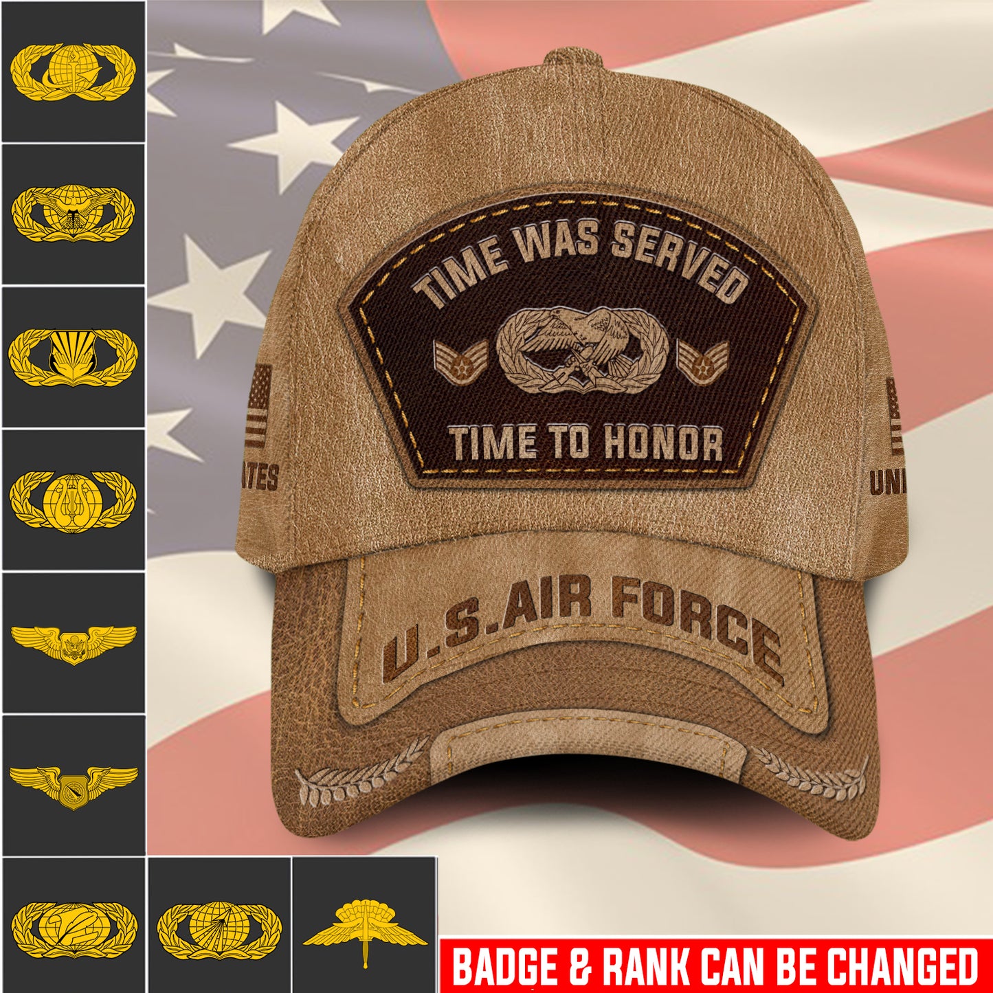 US Military – Air Force Badge All Over Print Cap