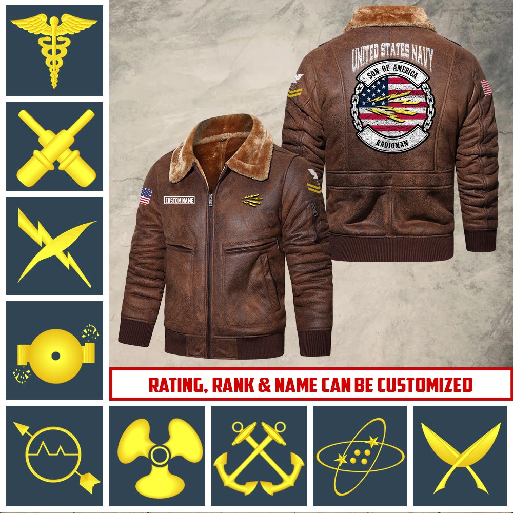 US Military - Navy Rating - Leather Jacket For Veterans