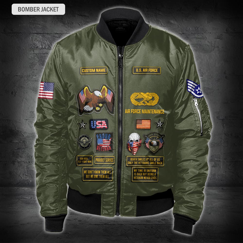 US Military – Air Force Badge All Over Print Bomber Jacket