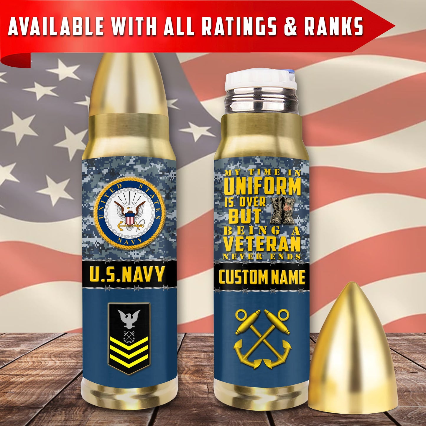 US Military – Navy Rating – Bullet Tumbler