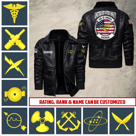 US Military - Navy Rating - Leather Jacket For Veterans