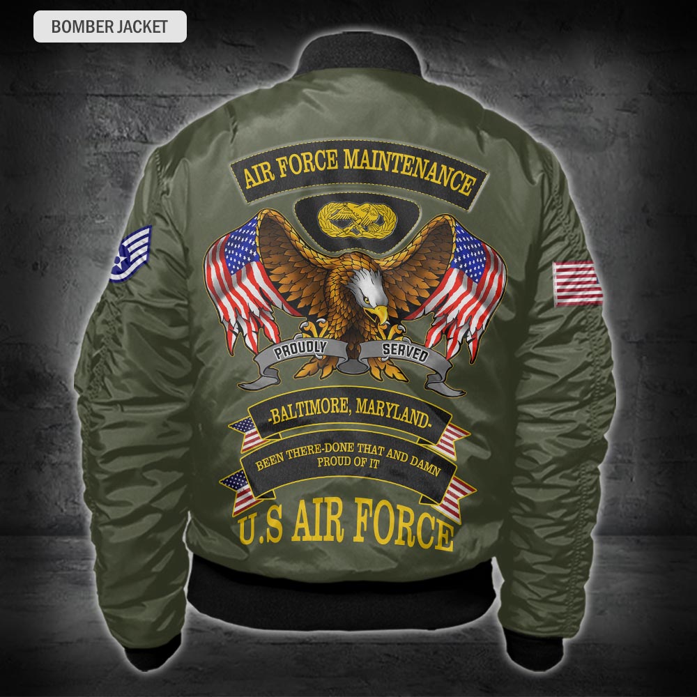 US Military – Air Force Badge All Over Print Bomber Jacket