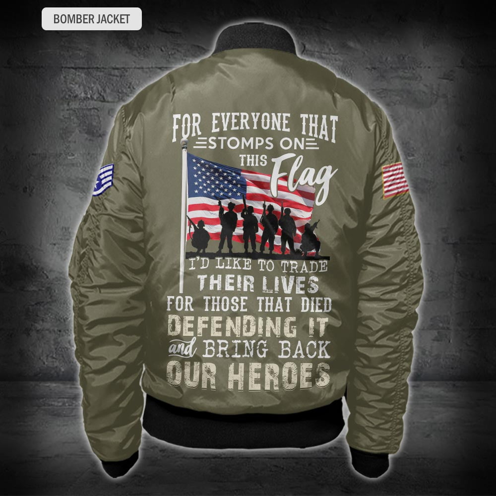 US Militär – Bomberjacke mit Air Force-Abzeichen und Allover-Print