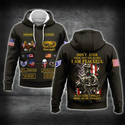 US Military – Air Force Badge All Over Print Hoodie