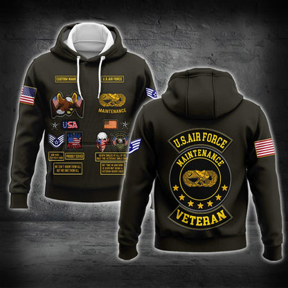 US Military – Air Force Badge All Over Print Hoodie