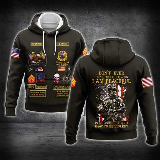 US Militär – Marine Battalion All Over Print Hoodie