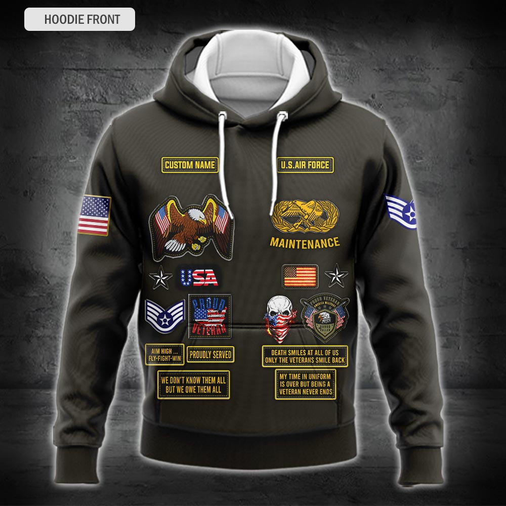 US Military – Air Force Badge All Over Print Hoodie