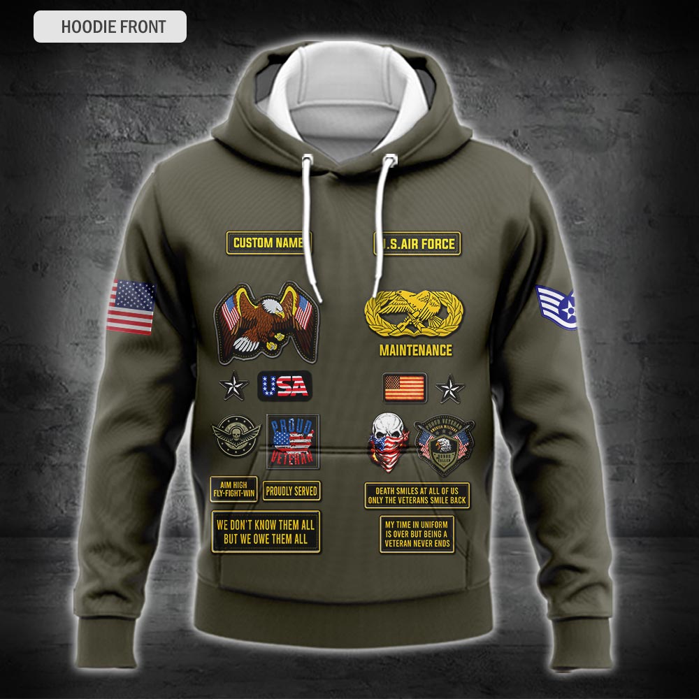 US Military – Air Force Badge All Over Print Hoodie