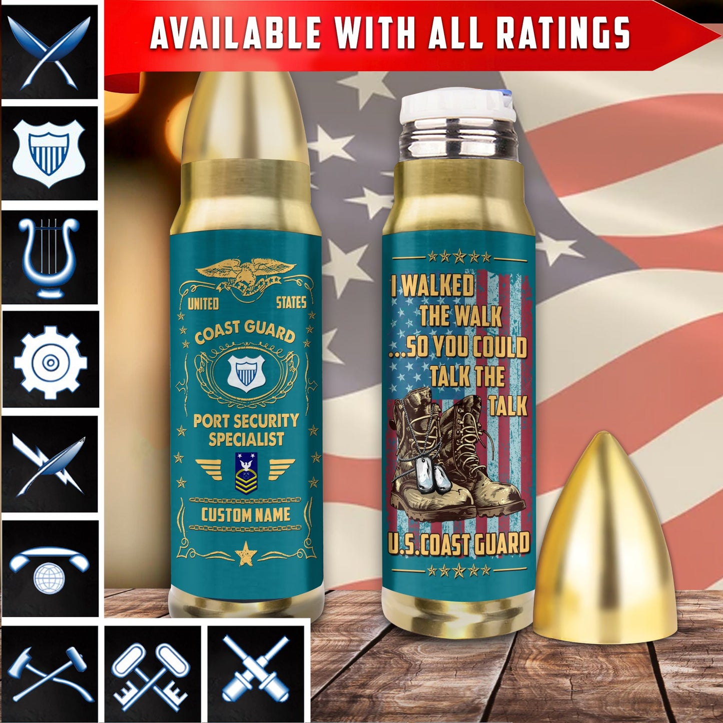 US Military – Coast Guard Rating – Bullet Tumbler