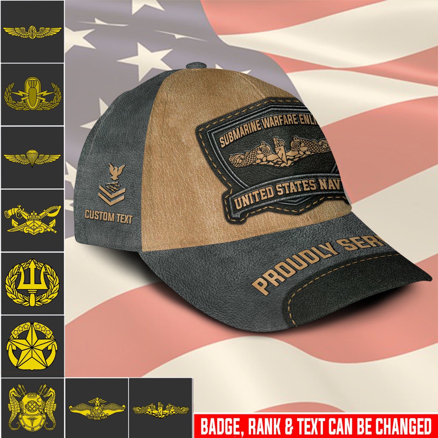 US Military – Navy Badge All Over Print Cap