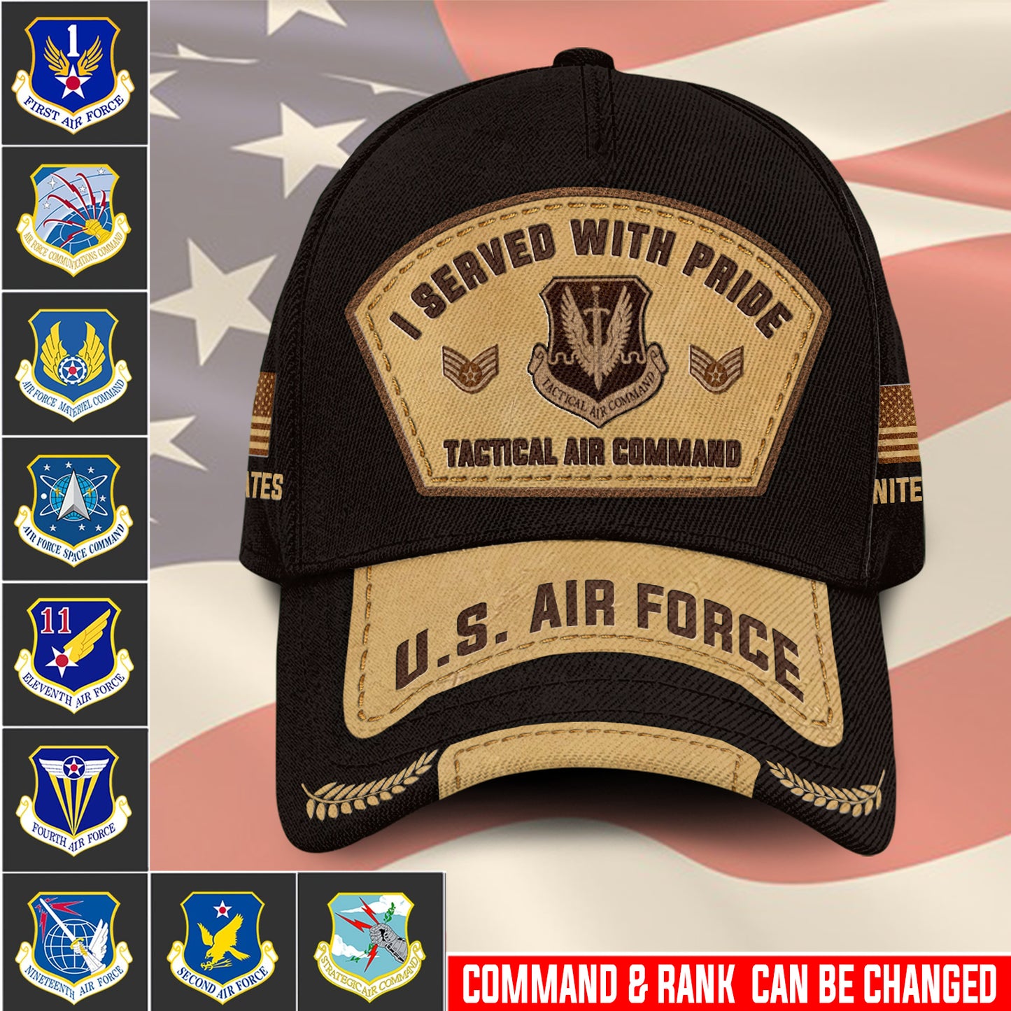 US Military – Air Force Command All Over Print Cap