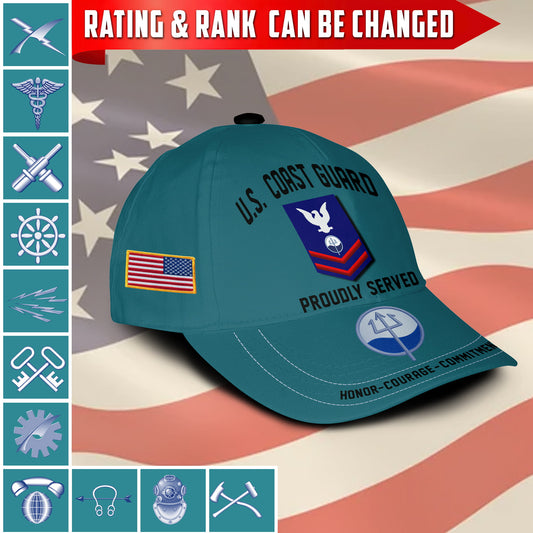 US-Militär – Küstenwache-Bewertung – Allover-Print-Cap