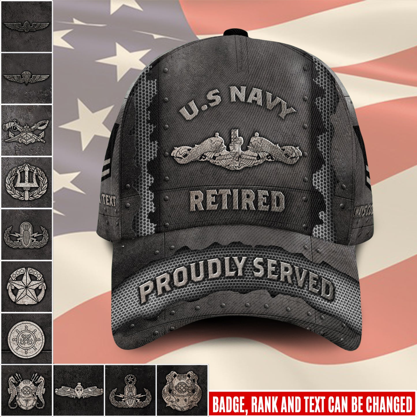 US Military – Navy Badge All Over Print Cap