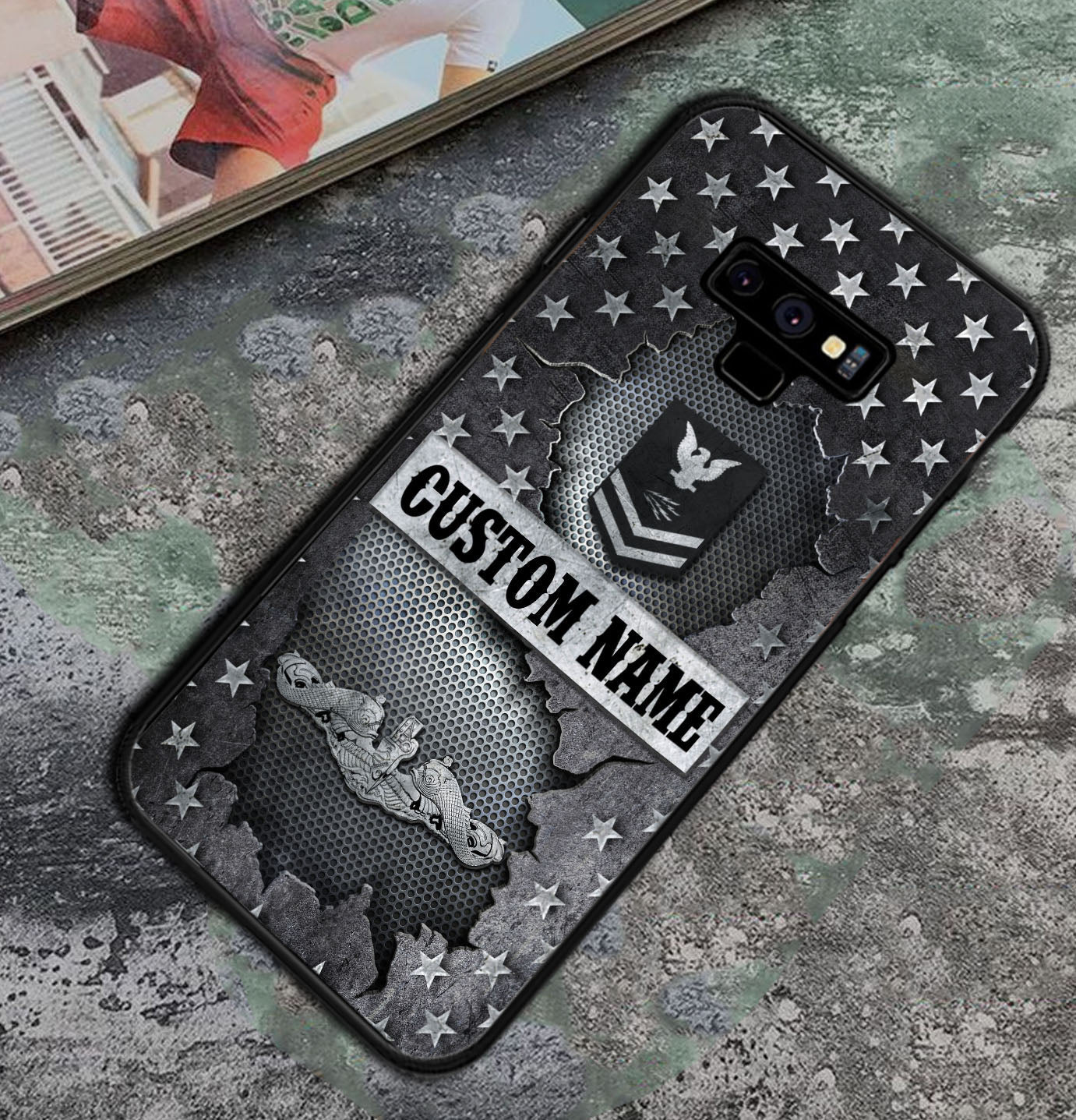 Personalized US Military - Navy Badge Phone Case Printed