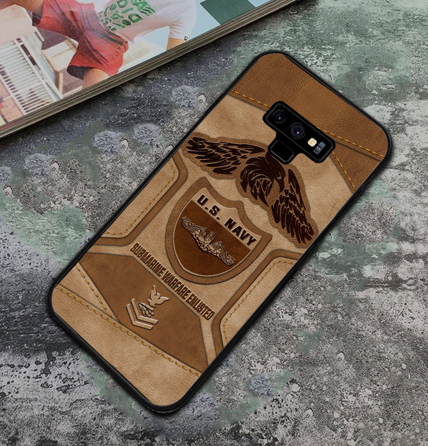 Personalized US Military - Navy Badge Phone Case Printed