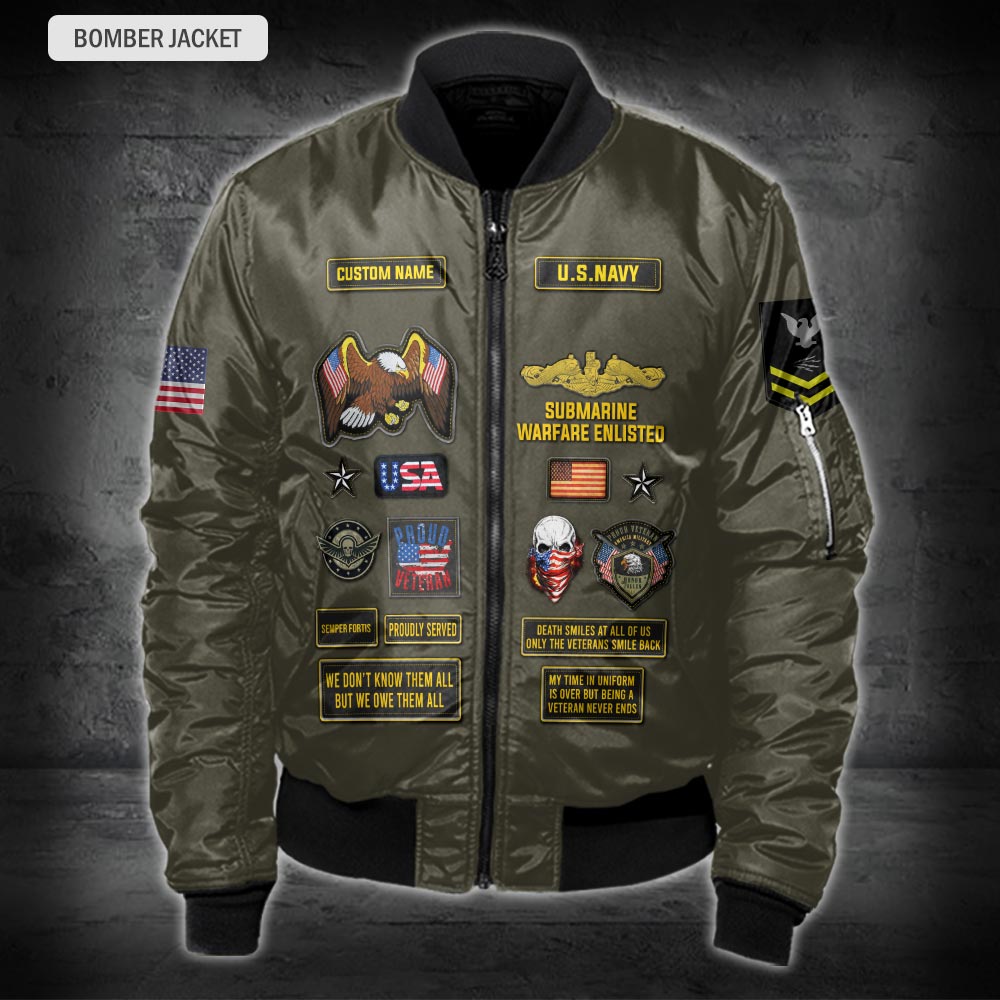 US Military – Navy Badge All Over Print Bomber Jacket