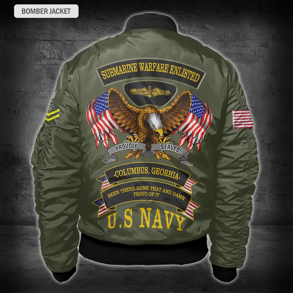 US Military – Navy Badge All Over Print Bomber Jacket