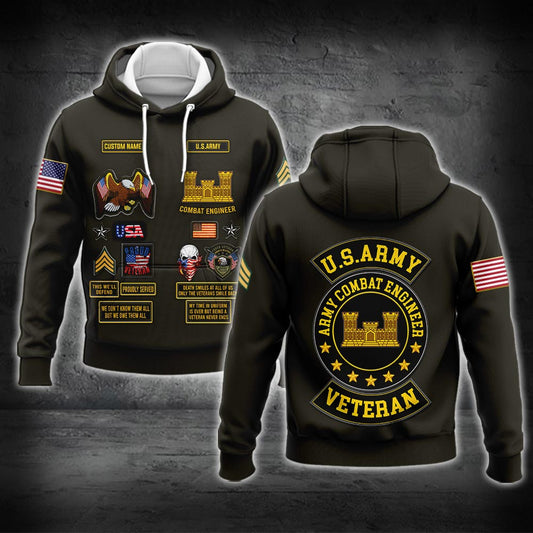 US Militär – Army Branch Kapuzenpullover mit durchgehendem Print