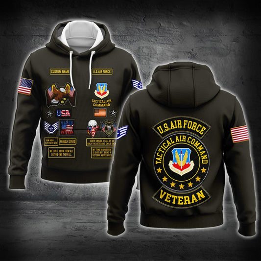 US Militär – Air Force Command Kapuzenpullover mit durchgehendem Print