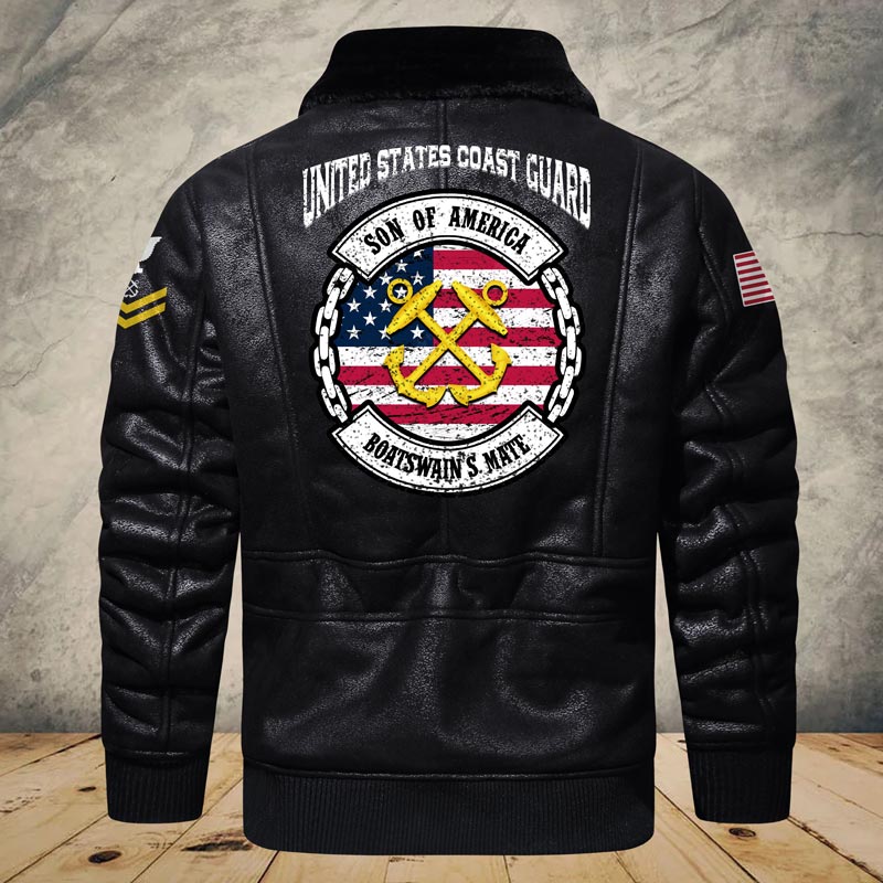 US Military - Coast Guard Rating - Leather Jacket For Veterans