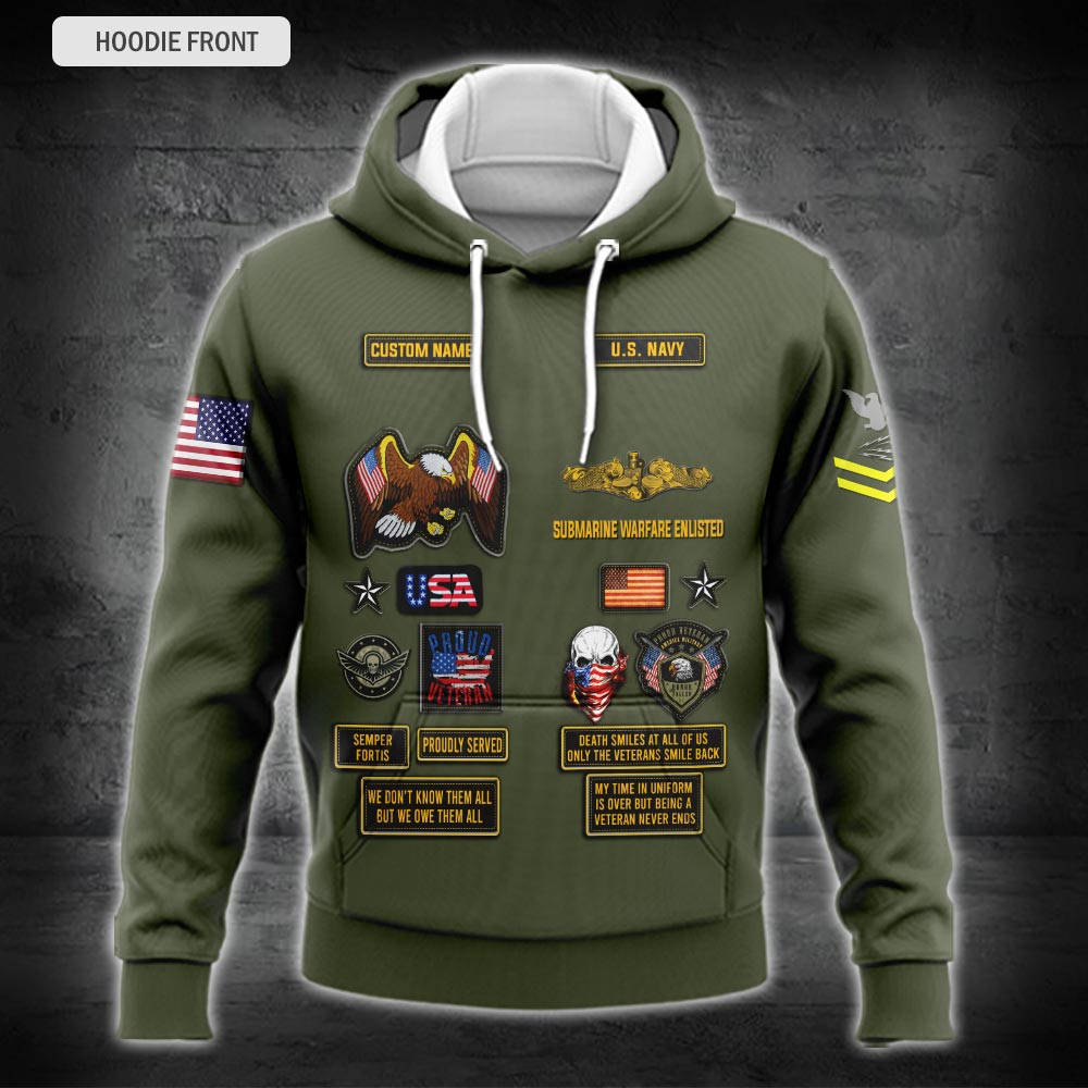 US Military – Navy Badge All Over Print Hoodie