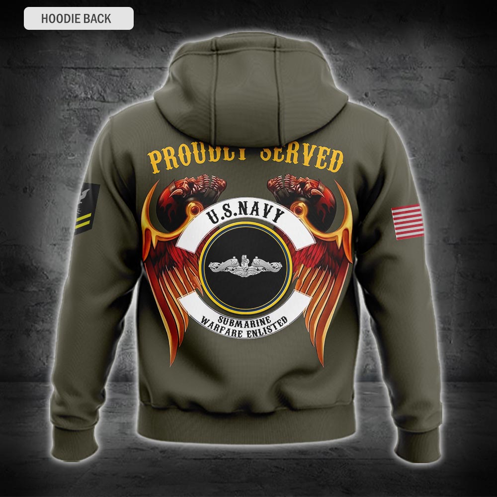 US Military – Navy Badge All Over Print Hoodie