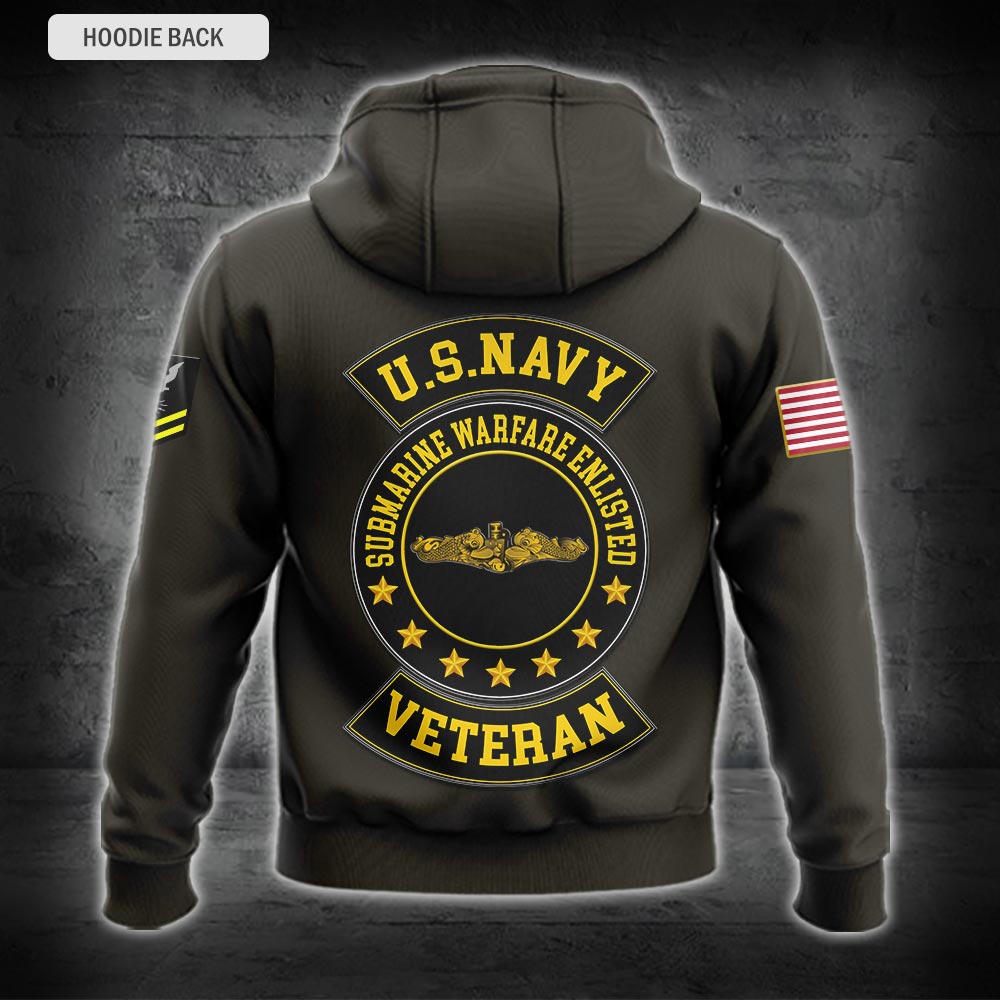 US Military – Navy Badge All Over Print Hoodie