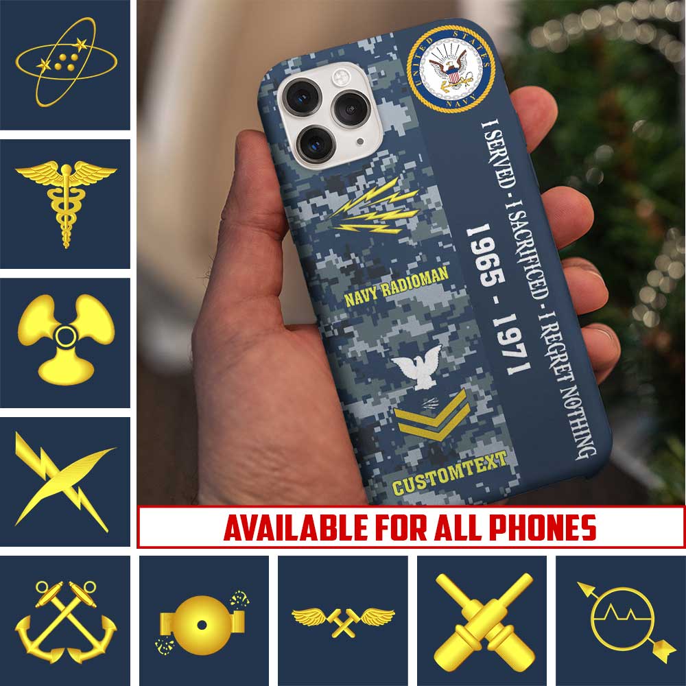 Personalized US Military - Navy Rating Phone Case Printed