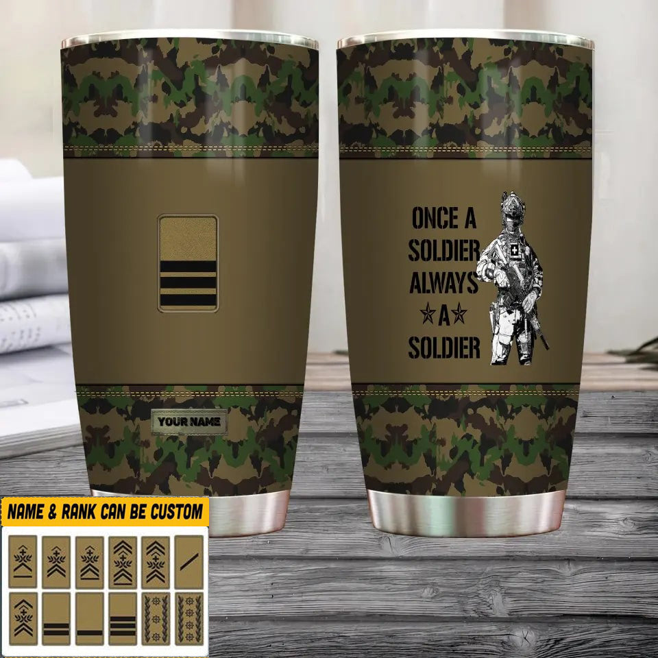 Personalized Swiss Veteran/Soldier With Rank And Name Camo Tumbler All Over Printed - 1681776006