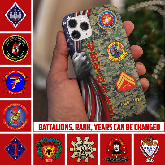 Personalized US Military - Marine Battalion Phone Case Printed