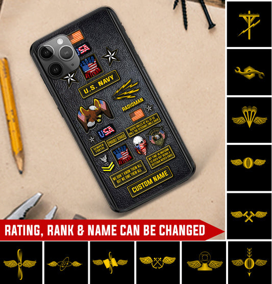 Personalized US Military - Navy Rating Phone Case Printed