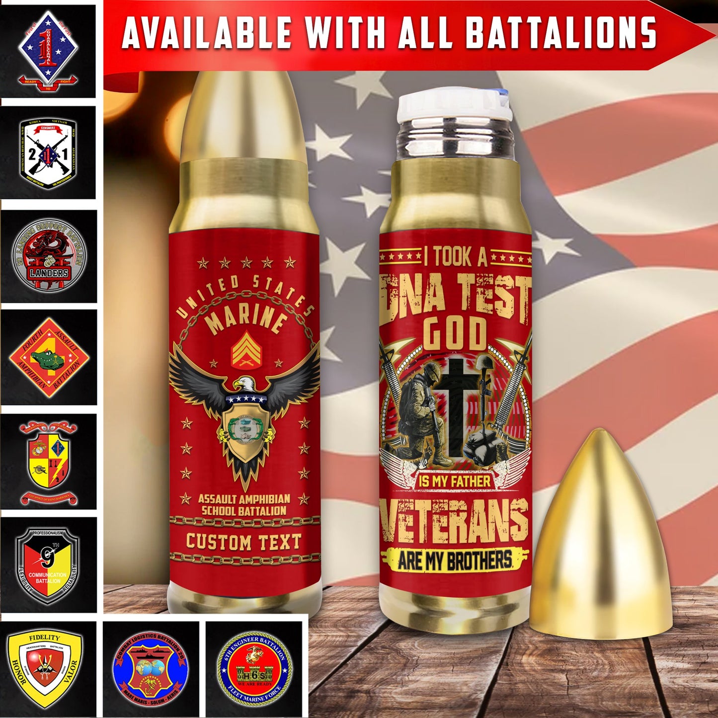 US Military – Marine Battalion – Bullet Tumbler