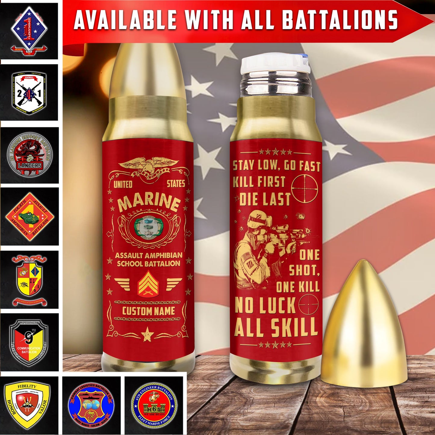 US Military – Marine Battalion – Bullet Tumbler