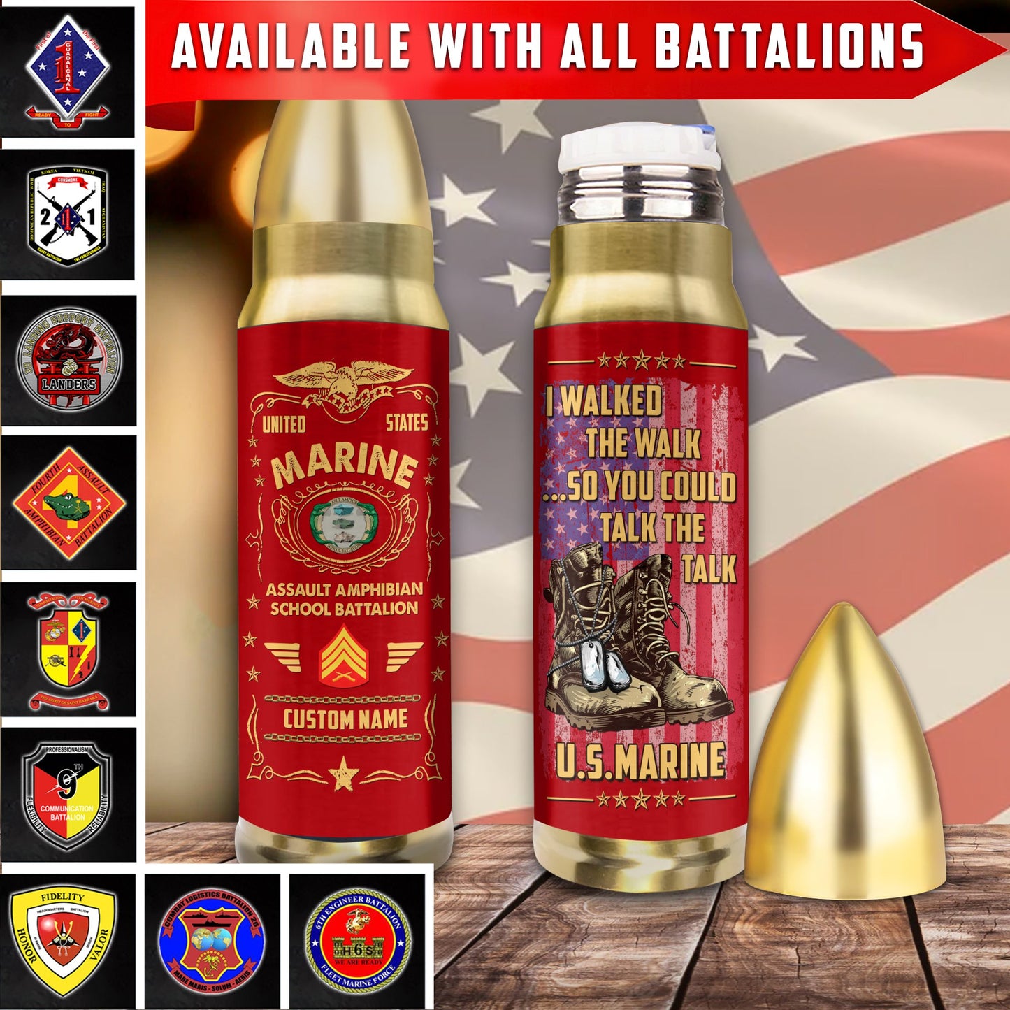 US Military – Marine Battalion – Bullet Tumbler