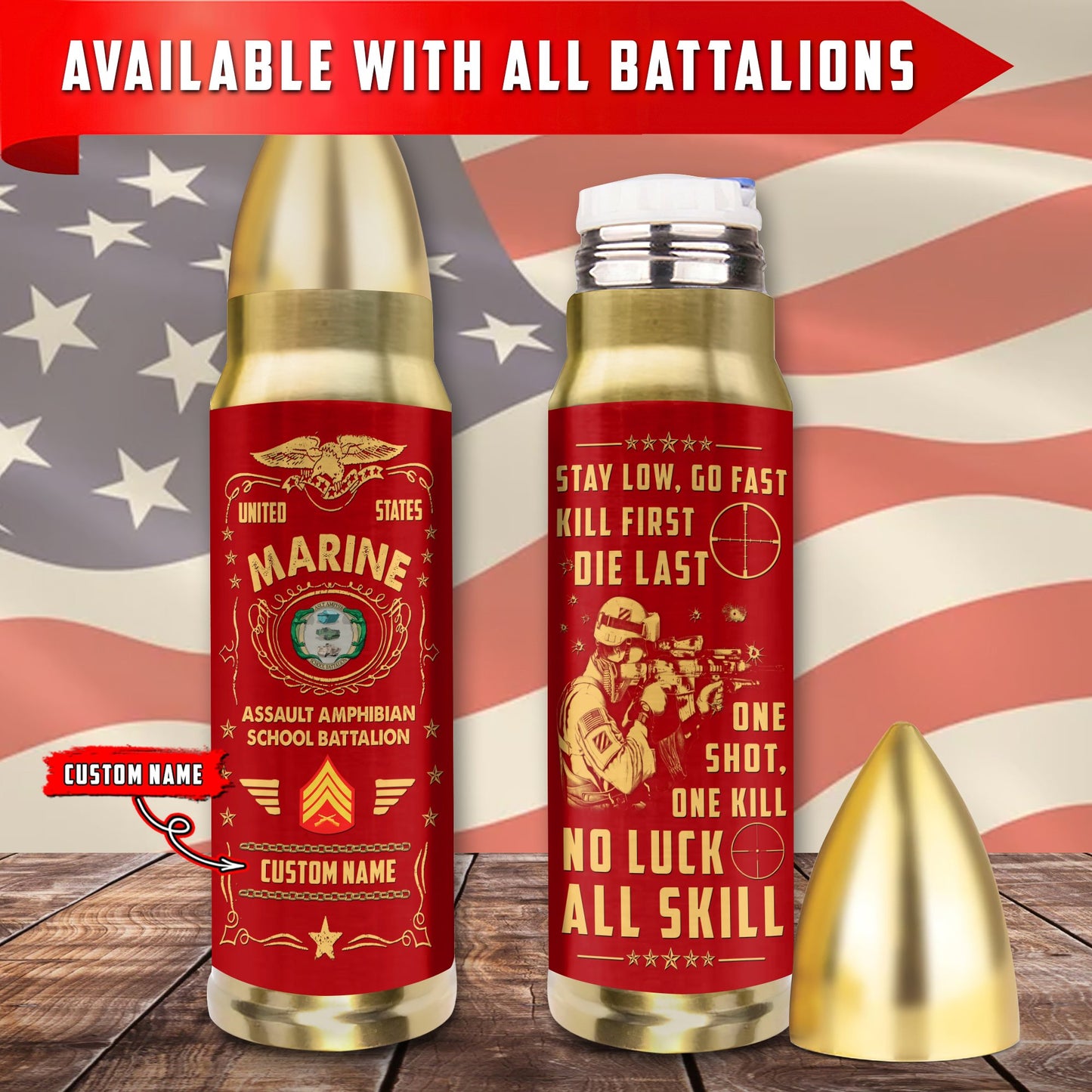 US Military – Marine Battalion – Bullet Tumbler