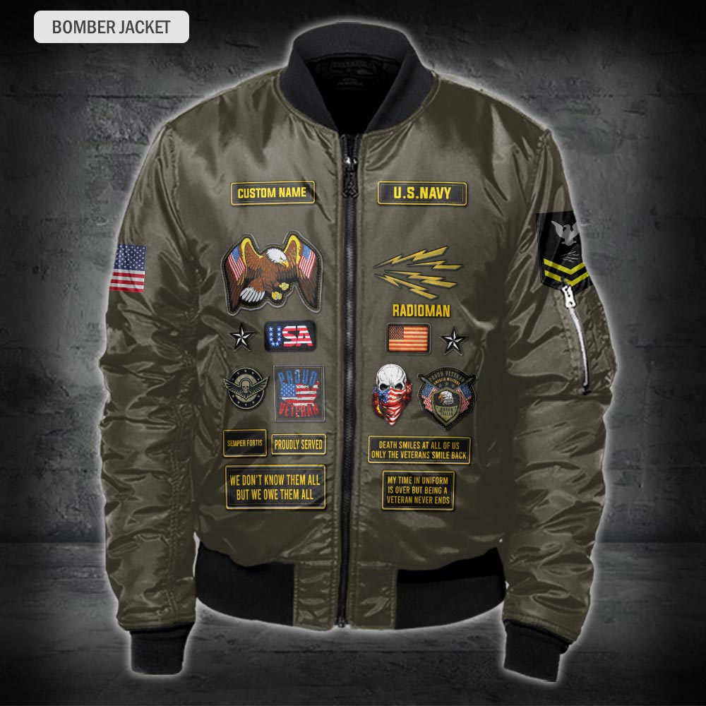 US Military – Navy Rating All Over Print Bomber Jacket